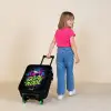 Neon - Graffiti - Voetbal - Kleurrijk Kinderkoffer - Zwart klein -sfeer1