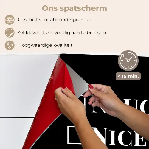 Kerst - Zwart - Wit - Quote - Grappig keuken achterwand spatscherm klein -spatscherm_NL