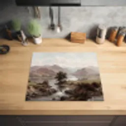 Berglandschap - Meer - Bergen - Vallei - Klassiek Inductie beschermer vinyl 3mm middel -sfeer5