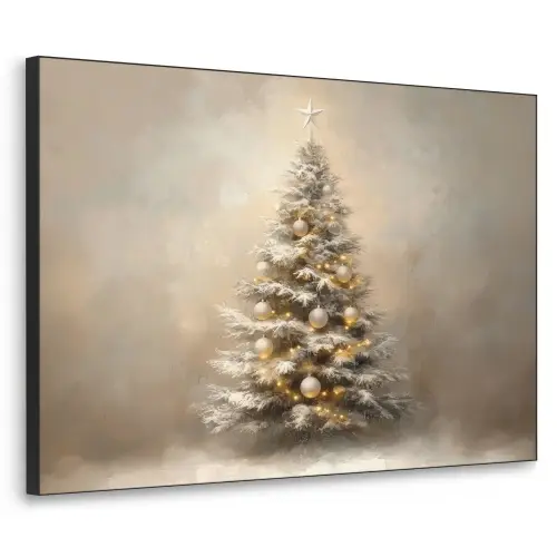 Kerst - kerstboom - Sneeuw - Art Textielframe - compleet frame klein -3d