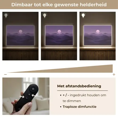 Heuvels - Paars - Mist - Zon Light Box met batterij (Wandlamp) middel -USP_dimbaarNL