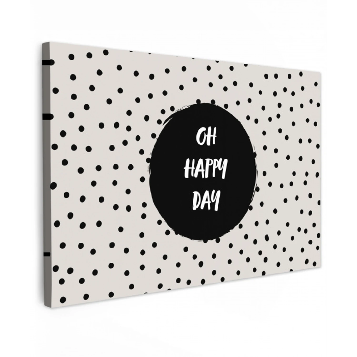 Quotes - Gelukkig - Tekst - Oh happy day Tuinposter op houten frame 2 cm dik klein -3d