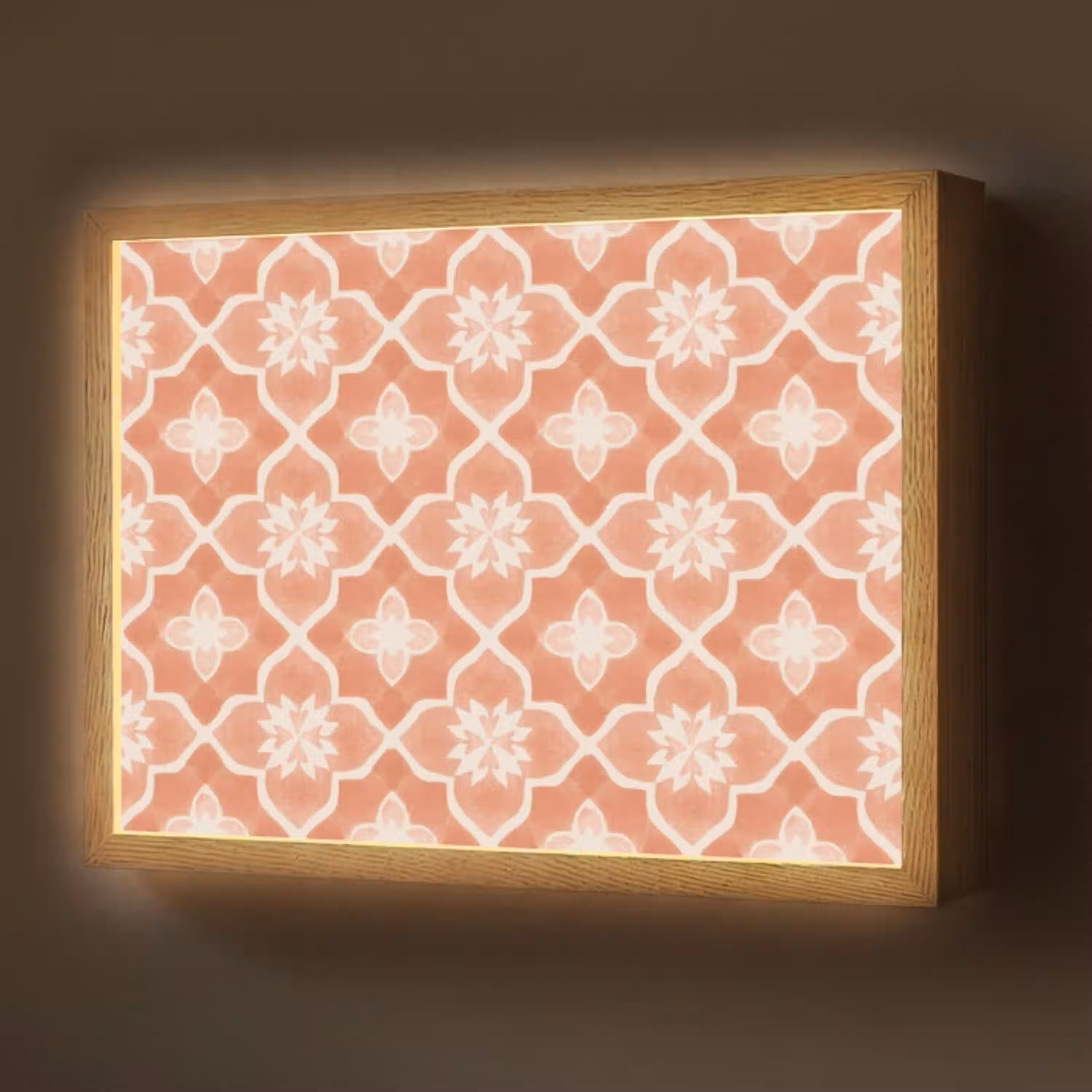 Tegelpatroon - Arabesk - Vintage - Terracotta Light Box met batterij (Wandlamp) middel 907 -z3d_website