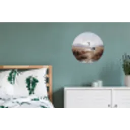 Kraanvogel - Natuur - Realistisch Wandcirkel aluminium klein -slaapkamer