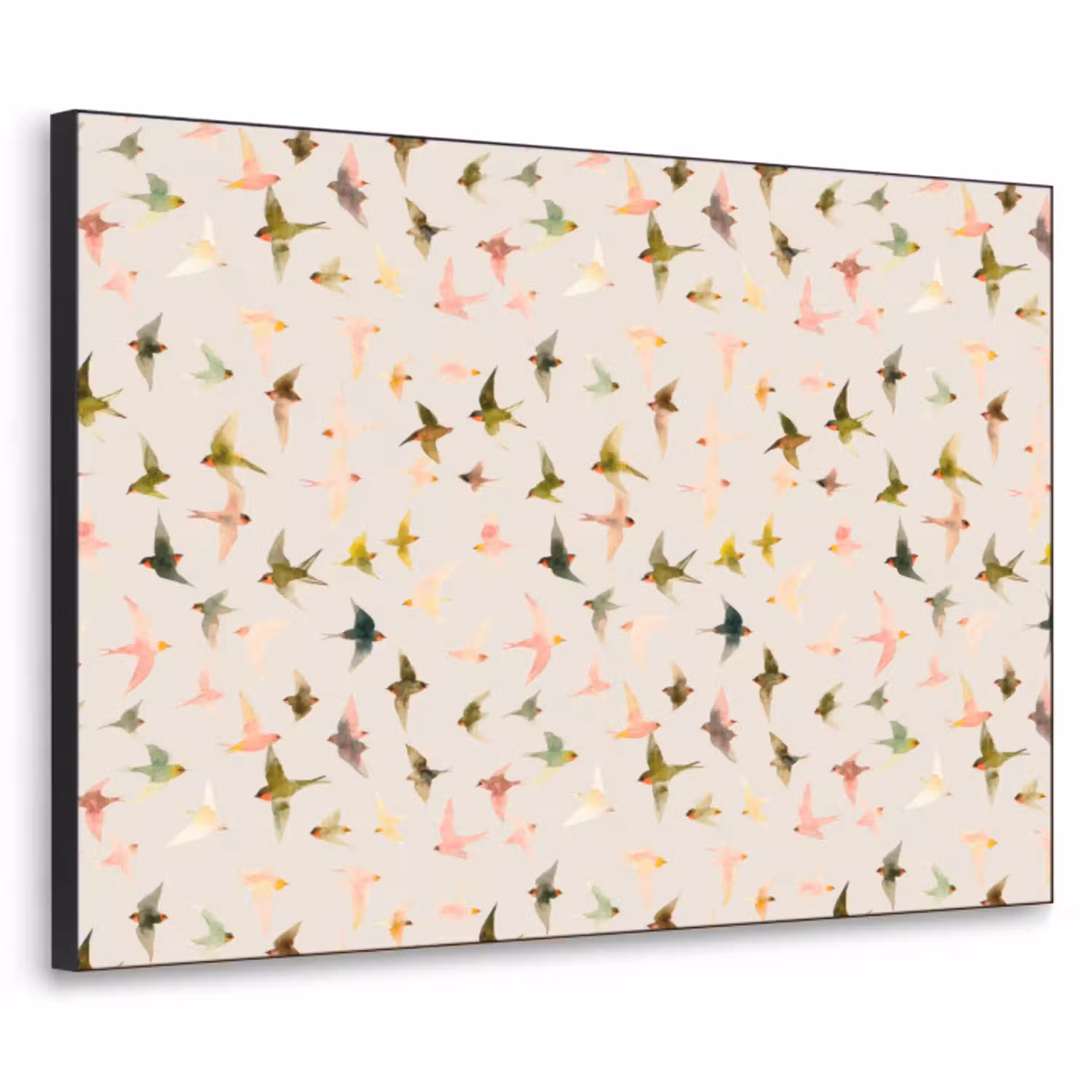 Vogels - Vliegen - Kleurrijk Textielframe zwart klein 947 -3d