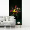 Bloemen - Vaas - Zwart fotobehang vinyl groot -woonkamer