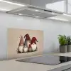 Kabouters - Kerst - Sneeuw - Puntmutsen keuken achterwand spatscherm klein -3d_schuin