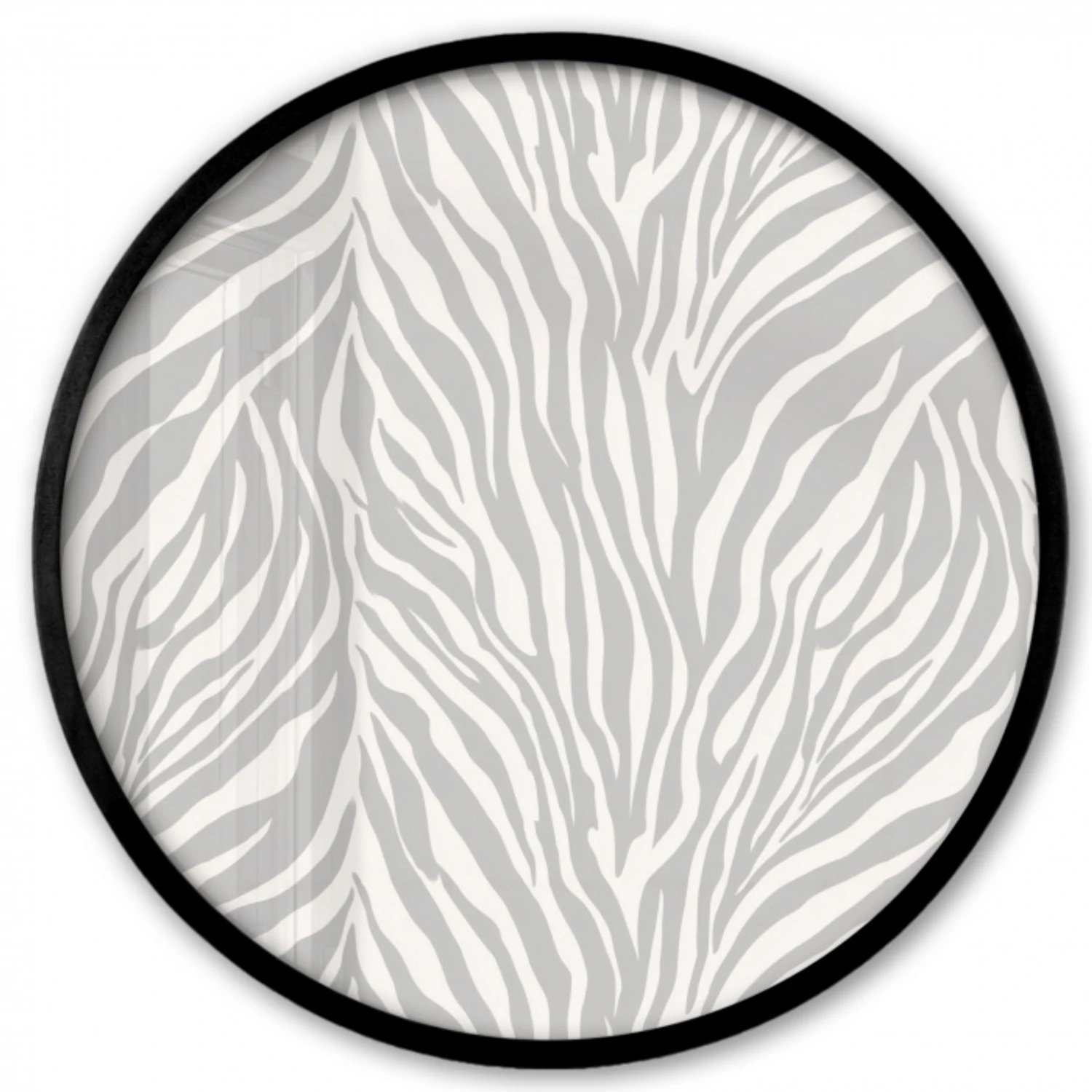 Zebra - Motief - Grijs Fotolijst rond zonder passe partout klein 856 -3d