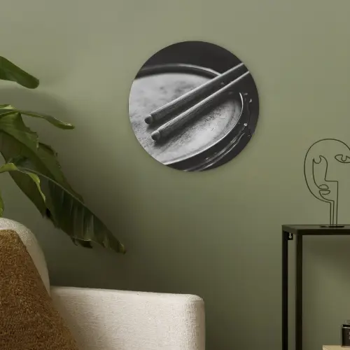Trommel - Close-up - Drumstokken - Zwart Akoestische PET Vilt - Rond klein -sfeer2