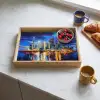 Skyline Toronto - Modern - Stadslicht - Blauw Dienblad Rechthoek middel -sfeer2