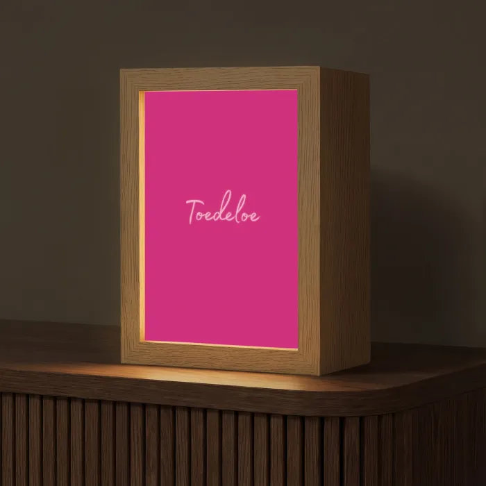 Toedeloe - Roze Light Box met kabel (Tafellamp) klein -z3d_website