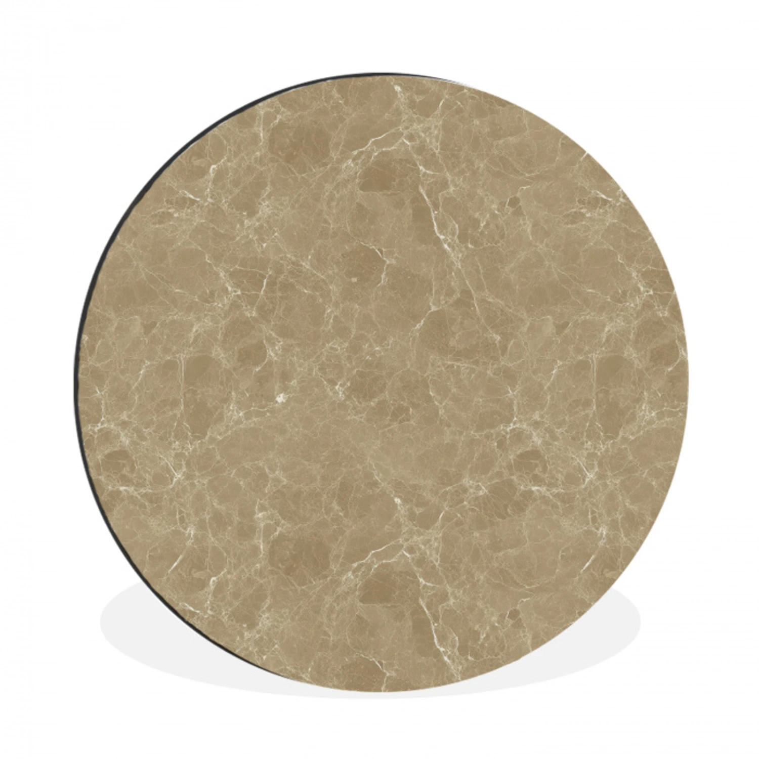 Beige - Marmer - Witte aders Wandcirkel aluminium klein 190 -3d