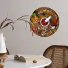 Vijzel - Kruiden - Lepels - Specerijen - Bruin - Peper Wandcirkel behangsticker klein -sfeer3