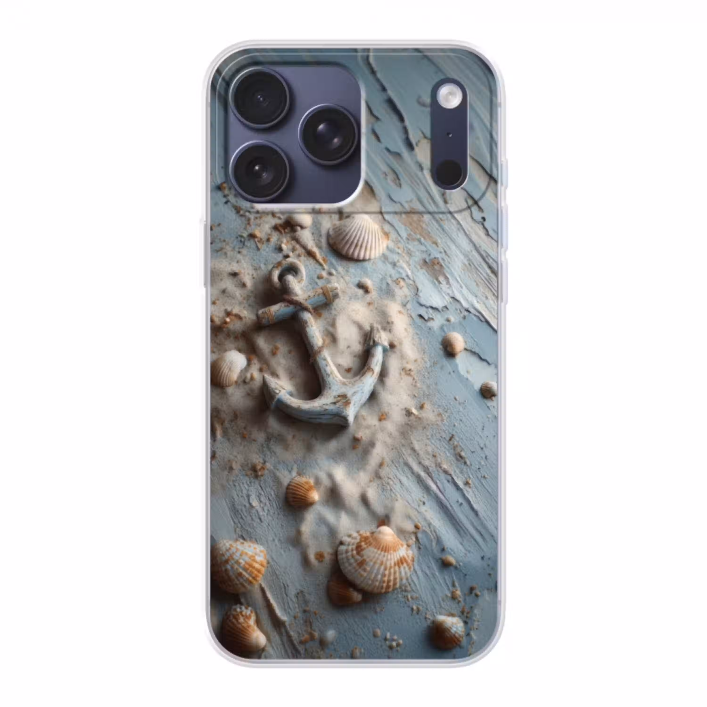 Anker - Hout - Schelpen - Zand Telefoonhoesje iPhone 17 Pro Max klein -3d