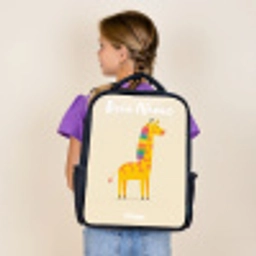 Giraffe - Dier - Kleurrijk Rugzak - Zwart middel -sfeer5