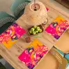 Vrouw - Zonnebril - Abstract - Oranje Placemat vinyl groot -zzsfeer5_Kitchenyeah-website
