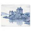 Schots - Kasteel - Blauw - Aquarel muismat rubber klein -3d