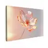 Glazen - Bloem - Roze Tuinposter op houten frame 2 cm dik klein -3d