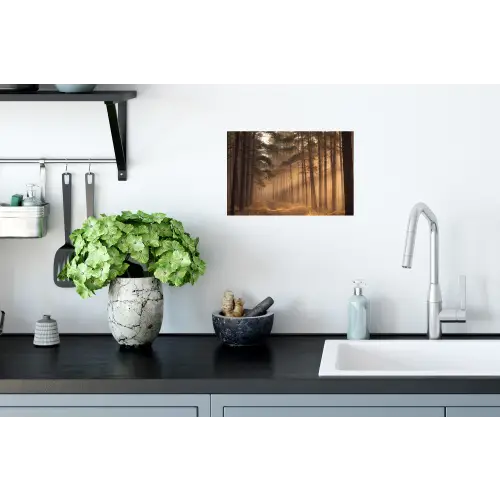 Bos - Mist - Zonlicht Muursticker klein -keuken