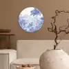 Tropisch - Jungle - Blauw Wandcirkel kunststof plaat 5mm dik klein -sfeer1