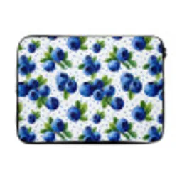 Bessen - Patroon - Blauw laptophoes neopreen klein 279 -3d
