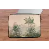 Tropisch landschap - palmbomen - Bloemen - Roze lucht laptophoes neopreen klein -tafel