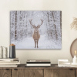 Hert - Winter - Bos - Natuur - Wit PET vilt klein -sfeer1