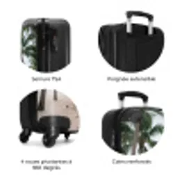 Surfboard - Palmbomen - Kleurrijk NBS - Handbagage koffer - Volwassenen Unisex middel zzzzzzzbolletjes_FR