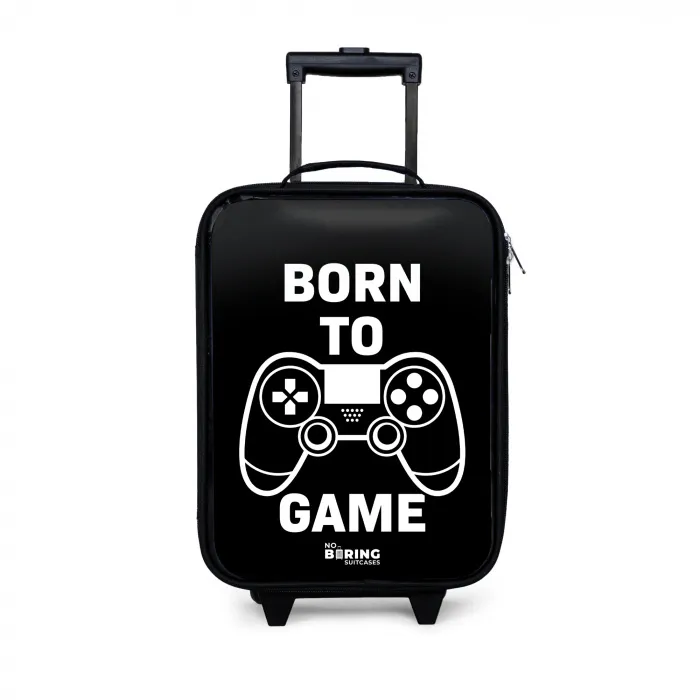 Born to game met controller Kinderkoffer - Zwart klein -3d