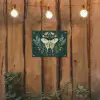 Sierlijk - Vlinder - Groen - Bladeren tuinposter los doek klein -sfeer1