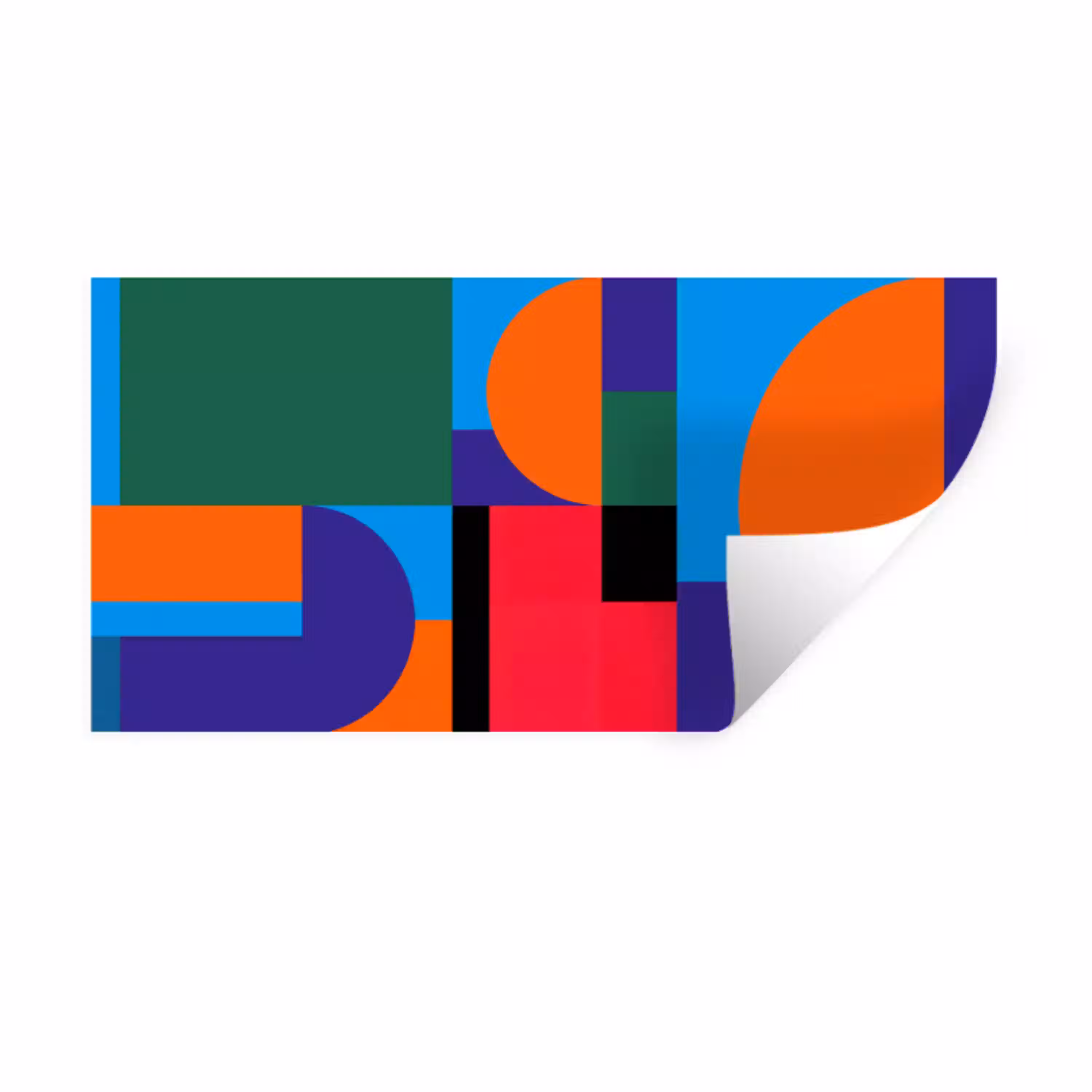 Geometrisch - Abstract - Vormen - Kleurrijk - Modern Muursticker klein -3d