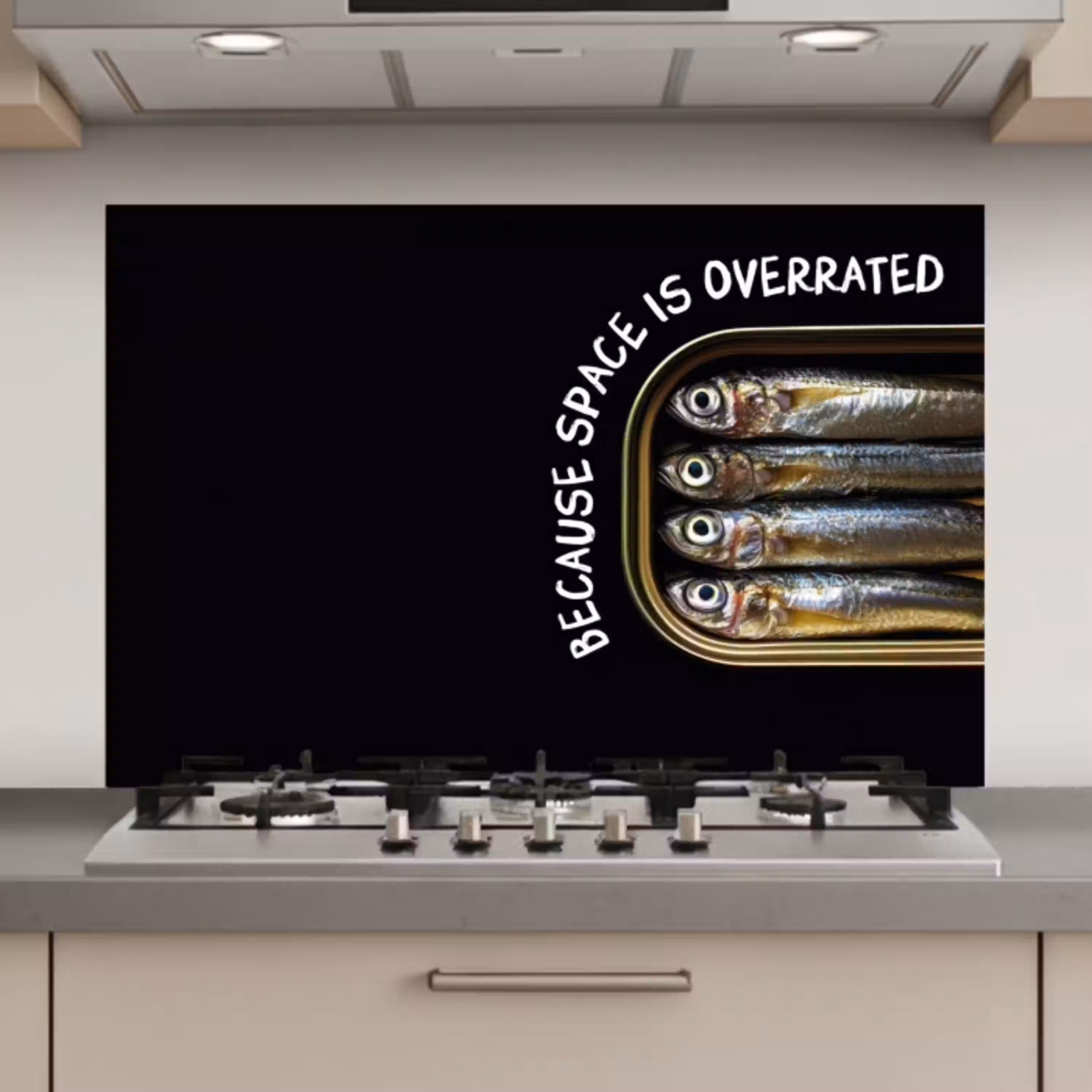 Sardines - Tekst - Vis - Blik keuken achterwand spatscherm klein -3d_website