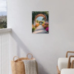 Doorkijk - Bloemen - Tropisch - Kleurrijk tuinposter los doek klein -sfeer8