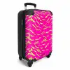 Felroze tijgerprint met limoengroene strepen NBS - Handbagage koffer - Volwassenen Unisex middel -productfoto_3d