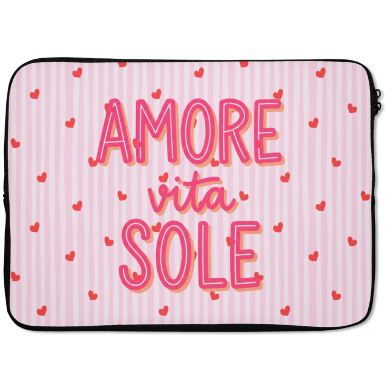 Amore vita sole - Roze - Hartjes laptophoes neopreen klein -zkaufland3dotto