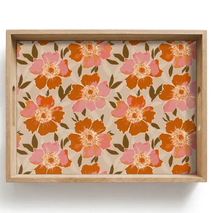 Bloemen - Motief - Retro Dienblad Rechthoek middel 911 -z3d_shopping