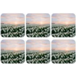 Tulpen - Landschap - Wit onderzetter kurk middel -zkaufland3dotto