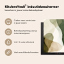 Japandi - Abstract - Groen Inductie beschermer vinyl 3mm middel -sfeer2