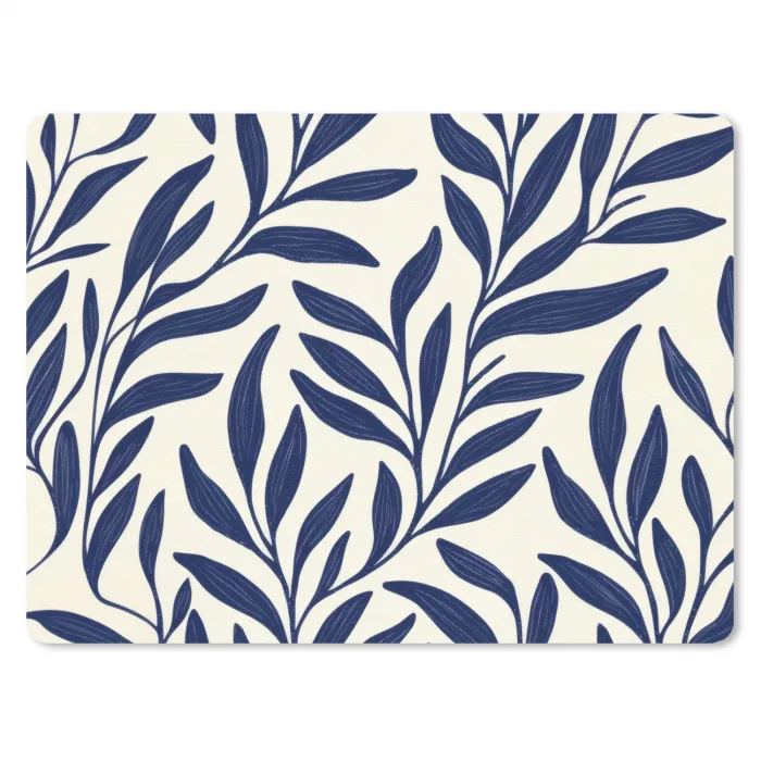 Bladeren - Klimop - Donkerblauw muismat rubber klein -3d