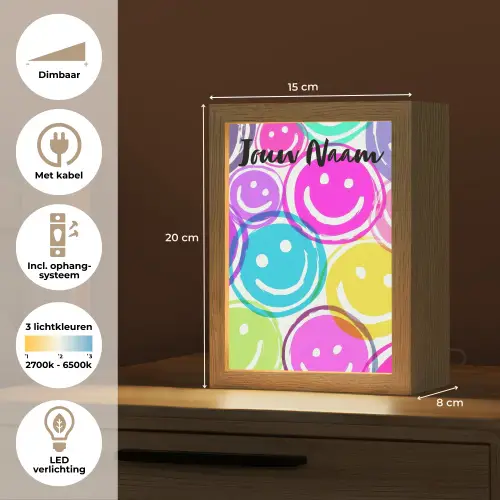 Smileys - Kleurrijk - Neon Light Box met kabel (Kinderlampje) klein -USP_NL