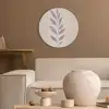 Tak - Bladeren - Minimalistisch - Beige Akoestische PET Vilt - Rond klein -sfeer1