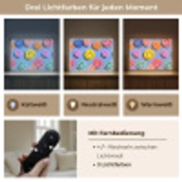 Smileys - Kleurrijk Light Box met batterij (Wandlamp kind) middel -USP_lichtkleurDE