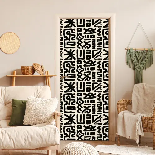 Geometrisch - Figuren - Zwart deurposter klein 289 -sfeer2