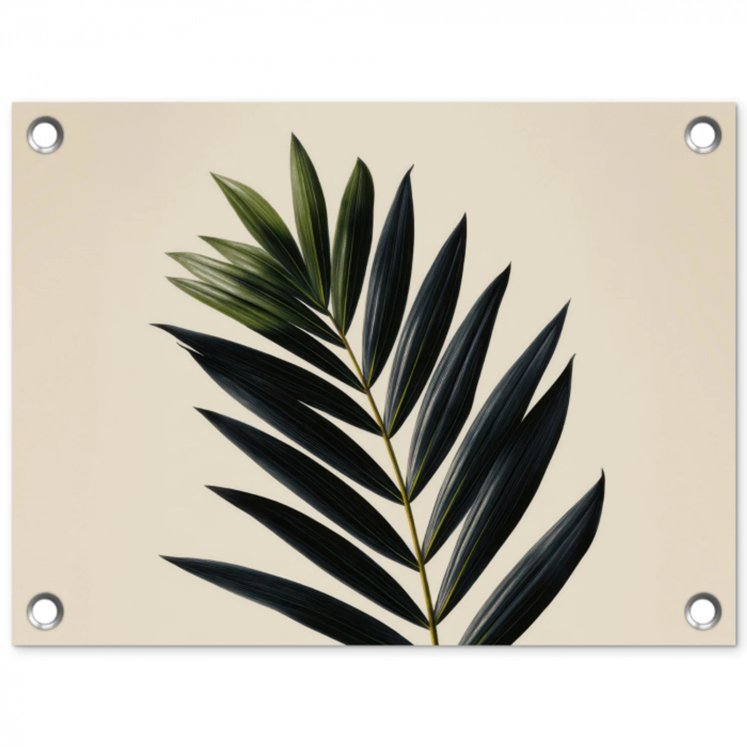 Palmblad - Donkere bladen - Subtiel tuinposter los doek klein -3d