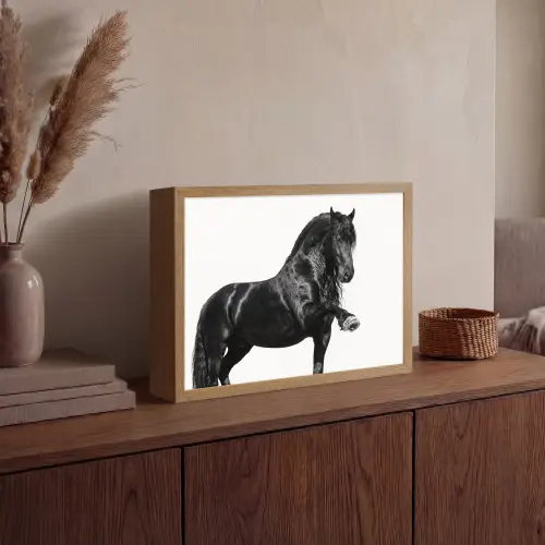 Fries - Hengst - Modern Light Box met batterij (Wandlamp) middel -sfeer2