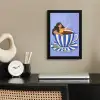 Mok - Koffie - Vrouw - Paars fotolijst zwart zonder passe partout klein -sfeer1