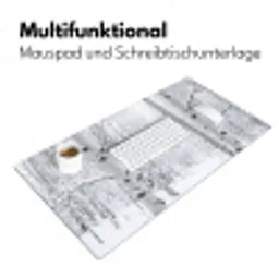 Berkenbomen - Sneeuw - Winter - Bos - Wit Muismat XXL klein -ysfeer4_duits