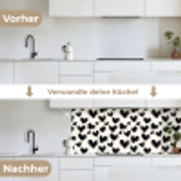 Hartjes - Patroon - Zwart keuken achterwand 2 middel 871 -voor-na_DE
