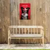 Hond - Hartjesbril - Loveyou - Rood Tuinposter op houten frame 2 cm dik klein -sfeer4