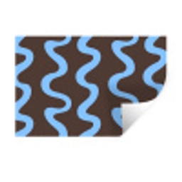 Kronkelende lijnen - Blauw - Bruin - Minimalistisch Muursticker klein 286 -3d